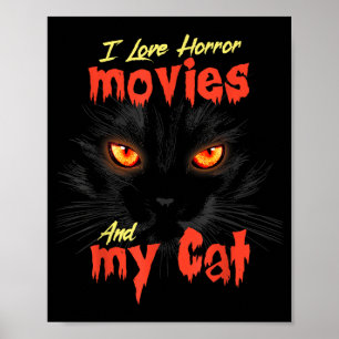 Affiche J'adore les films d'horreur et mon chat