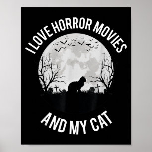 Affiche J'adore les films d'horreur et mon chat