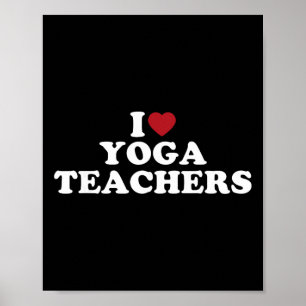 Affiche J'adore les professeurs de yoga, j'aime les profes