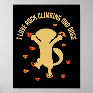 Affiche J'adore l'escalade et les chiens - Boulder Boulder