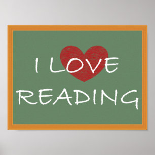 Affiche J'adore lire