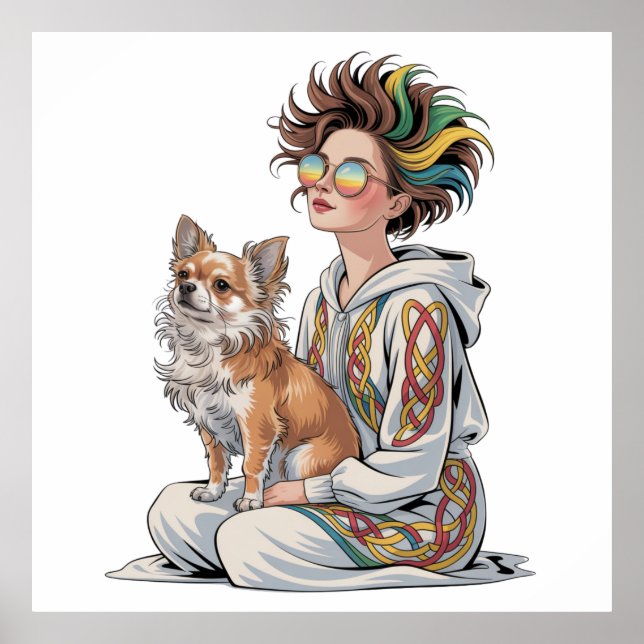 Affiche  j'adore mon chihuahua  (Devant)