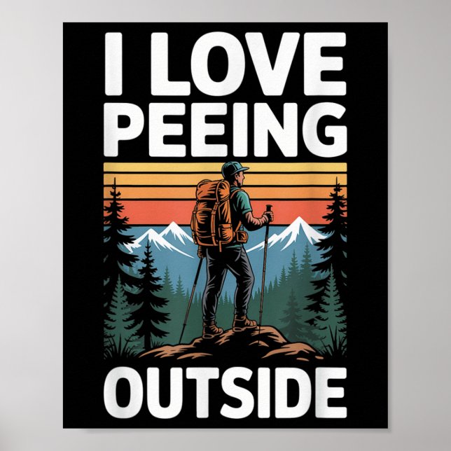 Affiche J'adore pisser dehors randonnée dans la nature  (Devant)