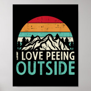 Affiche J'adore Uriner à l'Extérieur Coucher de Soleil Rét