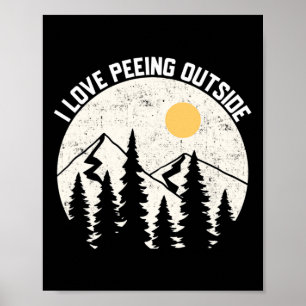 Affiche J'adore uriner à l'extérieur drôle de camping rand