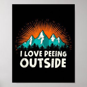 Affiche J'adore uriner à l'extérieur Humour de camping en 