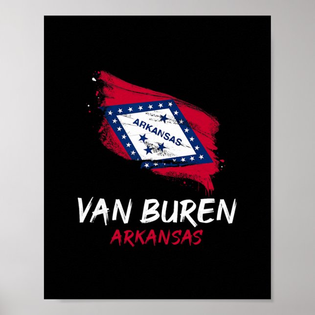 Affiche J'adore Van Buren Arkansas Splatter Trip Vacances  (Devant)