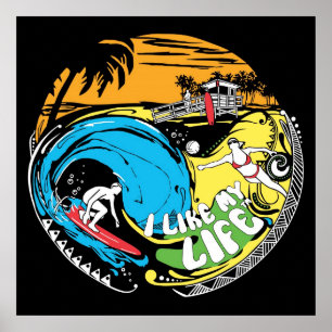 Affiche "J'affiche de plage aime MA vie"