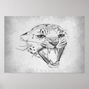 Affiche Jaguar - Dessin Graphique