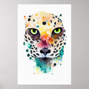 Affiche Jaguar Wild Animal Nature Aquarelle Art Peinture