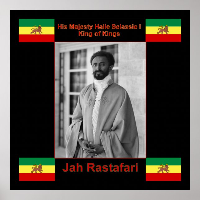 Affiche Jah Rastafari, Haile Selassie I Canvas Imprimer 3  (Devant)