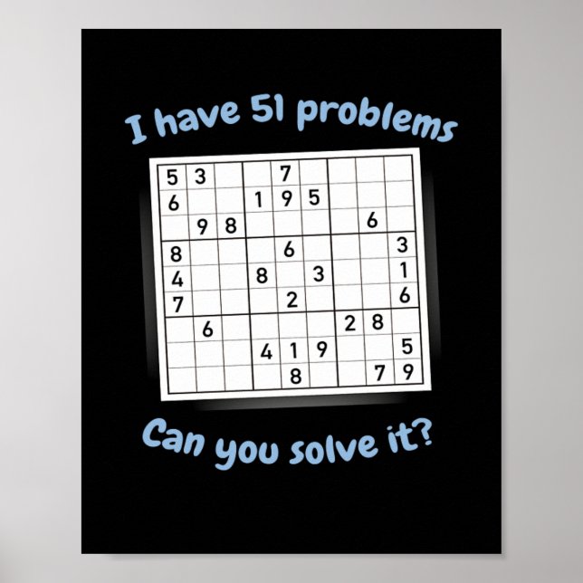 Affiche J'Ai 51 Problèmes Sudoku Puzzle Japon (Devant)