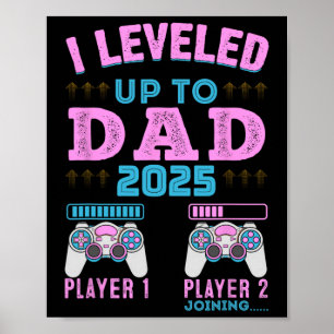 Affiche J'ai atteint le niveau Papa 2025 Annonce de grosse