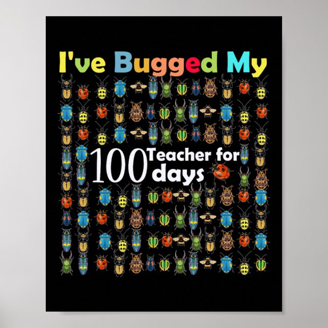 Affiche J'Ai Baché Mon Enseignant Pour 100 Jours De Cadeau (Devant)