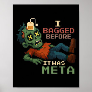 Affiche J'ai bagué avant que ce soit Meta Pixel Zombie Gam