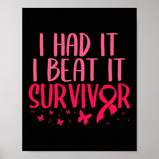 Affiche J'Ai Battu Il Survivor Cancer du Sein Sensibilisat (Devant)