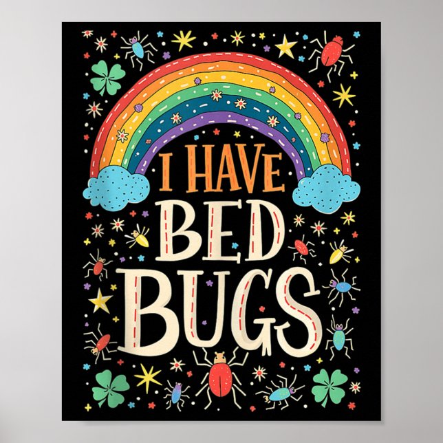 Affiche J'Ai Bed Bugs Drôle Retro Offensive Inapproprié (Devant)