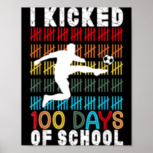 Affiche J'ai botté 100 jours de sport de football scolaire