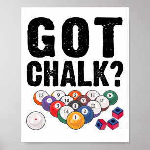 Affiche J'Ai Chalk Pool Billard Joueur amusant