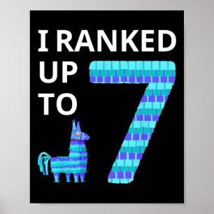 Affiche J'Ai Classé Jusqu'À 7 Jeu Vidéo Anniversaire Llama