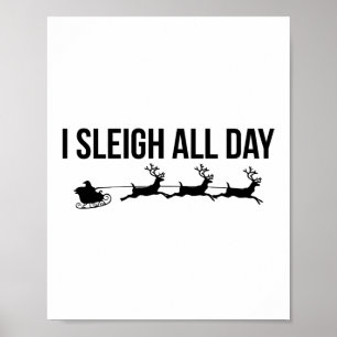 Affiche J'ai cousu toute la journée - Père Noël Reindeer