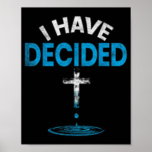 Affiche J'ai décidé de suivre Jésus Baptême chrétien M