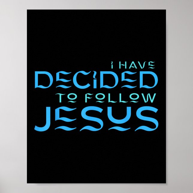 Affiche J'ai décidé de suivre Jésus Baptême Lettre Bleue (Devant)