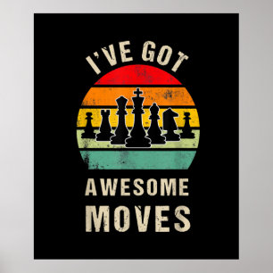 Affiche J'Ai Des Déplacements Awesome Joueur D'Échecs