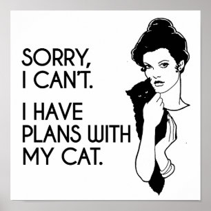 Affiche J'ai des plans avec mon chat