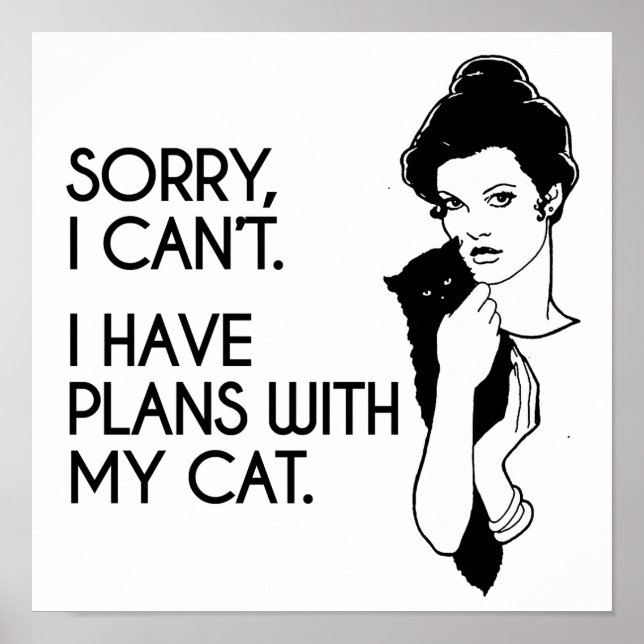 Affiche J'ai des plans avec mon chat (Devant)