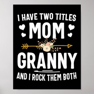Affiche J'Ai Deux Titres Maman Et Granny Chemise Fête Des 