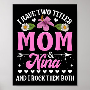 Affiche J'Ai Deux Titres Maman Et Nina Cute Mothers Day Gi