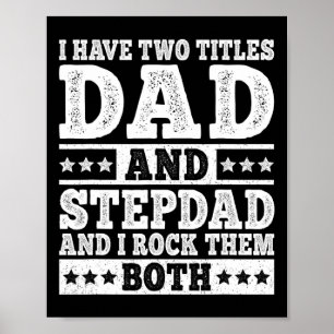 Affiche J'ai Deux Titres Papa Et Beau-père Drôle Beau-père
