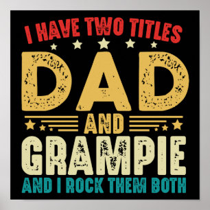 Affiche J'Ai Deux Titres Papa Et Grampie Fête des pères