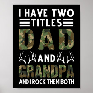 Affiche J'ai deux titres papa et grand-père Hunting Deer