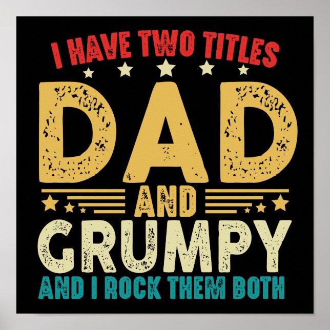 Affiche J'Ai Deux Titres Papa Et Grumpy Fête des pères (Devant)