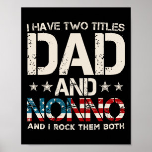Affiche J'ai Deux Titres Papa Et Nonno Drapeau Américain F