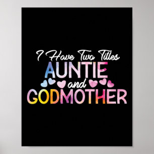Affiche J'Ai Deux Titres Tante Et Godmère Aquarelle