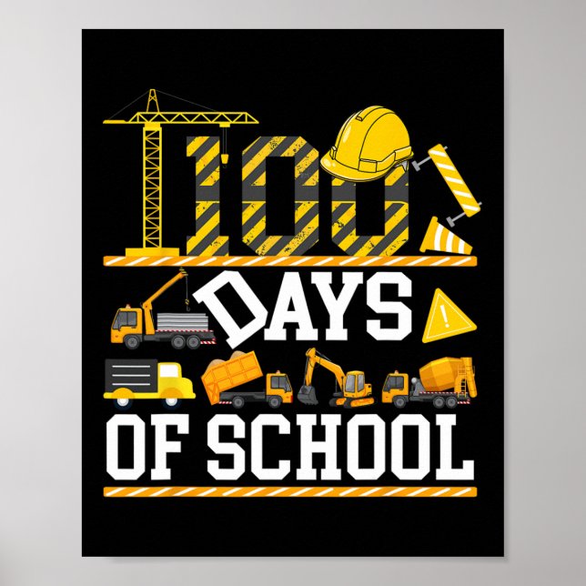 Affiche J'ai écrasé 100 jours d'école Garçon Construction (Devant)