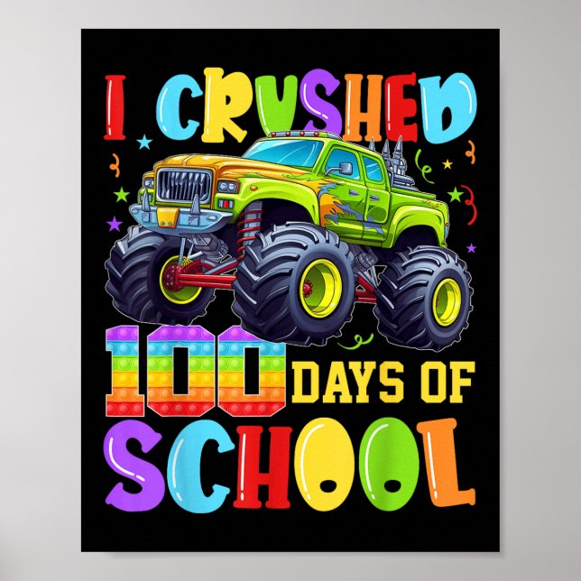 Affiche J'Ai Écrasé 100 Jours D'École Garçon Monster Camio (Devant)