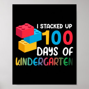 Affiche J'ai empilé 100 Jours de jardin d'enfants Blog