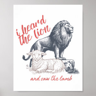 Affiche J'ai entendu le lion et vu le mouton Minimaliste