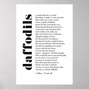 Affiche J'ai erré seul comme un nuage par William Wordswor