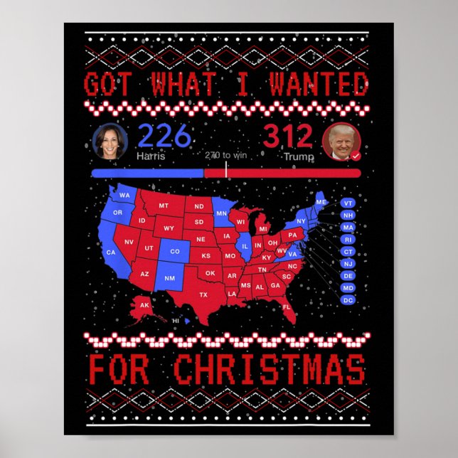 Affiche J'ai eu ce que j'ai Recherché Noël 2024 Élection p (Devant)