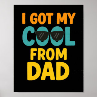 Affiche J'ai eu mon Cool de papa - Funny Kids T-Shirt avec