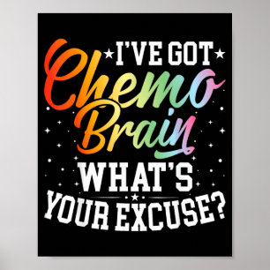 Affiche J'ai eu un cerveau chimio Inspirant Cancer du cerv