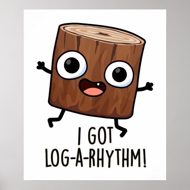 Affiche J'ai eu un jeu de mots drôle en bois Log-a-rhythmi (Devant)