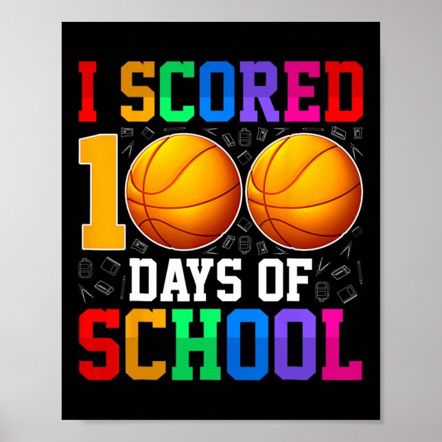 Affiche J'Ai Évalué 100 Jours De L'École Bysketll Enfants  (Devant)