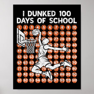 Affiche J'Ai Fait 100 Jours De Basketball Scolaire 100E Jo