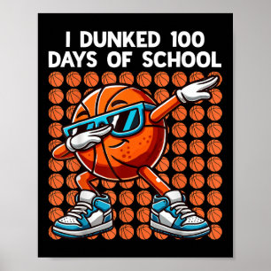Affiche J'Ai Fait 100 Jours De Basketball Scolaire 100E Jo